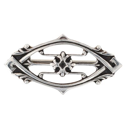 Vintage Sterling Silver Art Deco Scroll Brooch