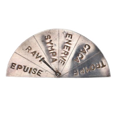 Gillie & Marc France Sterling Silver Kinetic Emotions Meter Brooch