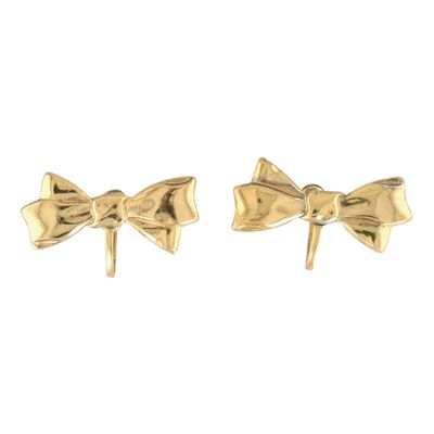 Coro Gold Over Sterling Silver Bow Earrings