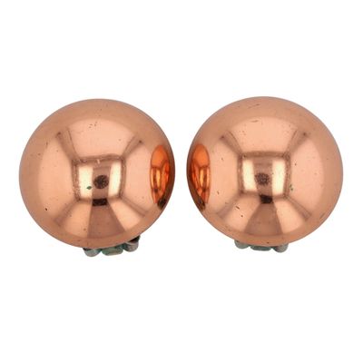 Renoir Copper Silver Tone Dome Earrings