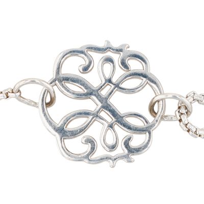 Alex & Ani Sterling Silver Scroll Infinity Bracelet