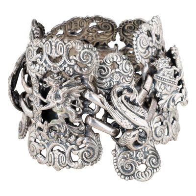 Napier Silver Tone European Panel Bracelet