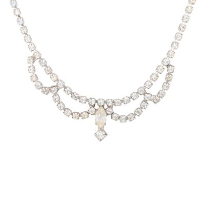D'ver's NY Silver Tone Rhinestone Choker Necklace