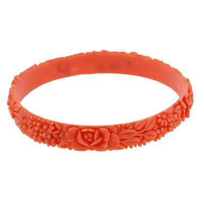 Japanese Acrylic Floral Bangle Bracelet
