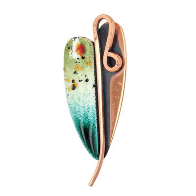 Matisse Renoir Vintage Copper Enamel Modern Brooch