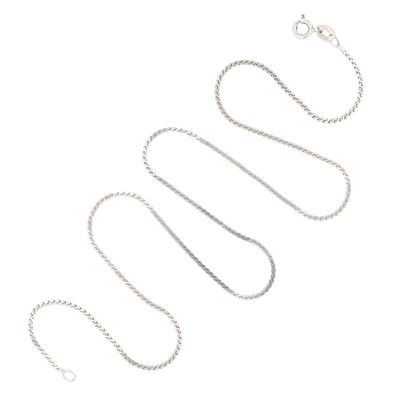 Signed Italy Sterling Silver Flattened S Chain Necklace