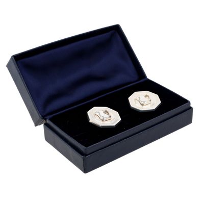 Tiffany & Co 1971 Sterling Silver Octagon Mug Cufflinks