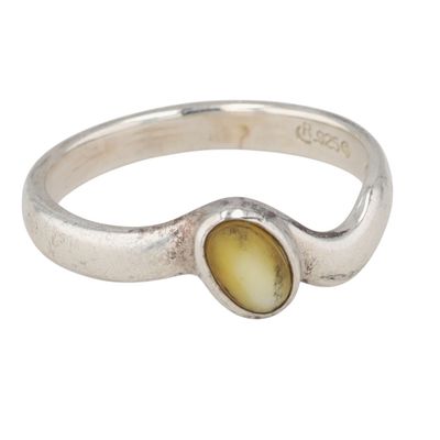 Carolyn Pollack Sterling Silver Yellow Mother of Pearl Wavy Ring Size 7