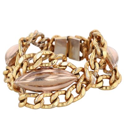 Napier Gold Over Sterling Silver Cross Over Decorative Bracelet
