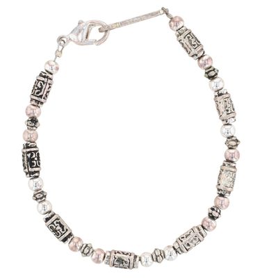 Napier Silver Tone Beaded Bracelet