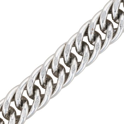 German Silver Tone Large Curb Chain Necklace