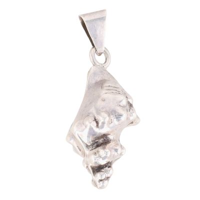 Taxco Mexico Sterling Silver Large Conch Shell Pendant