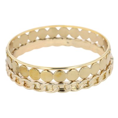 Gold Tone Polished Bangle Bracelet Lot