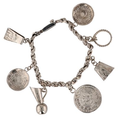 Mexico Sterling Mexican Heritage Charm Bracelet