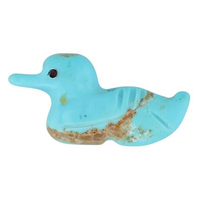 Award Winning Artist Stacey Turpen Navajo Turquoise Duck Fetish Carving