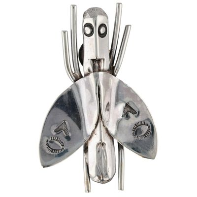 Navajo Sterling Grasshopper Brooch