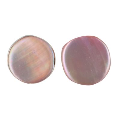 Angie Rosetta Zuni Sterling Mother of Pearl Earrings