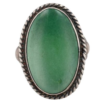 Vintage Navajo Sterling Turquoise Ring Sz 6.75