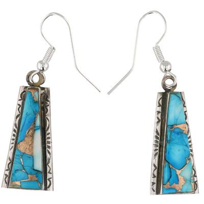 Steve Francisco Navajo Sterling Ice Blue Dahlia Earrings
