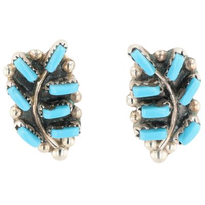 Vickie Johnson Zuni Sterling Turquoise Earrings