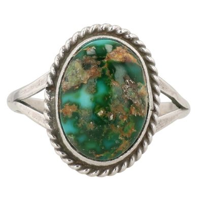 Jerryson Henio Navajo Sterling Sonoran Gold Turquoise Ring Sz 7.25