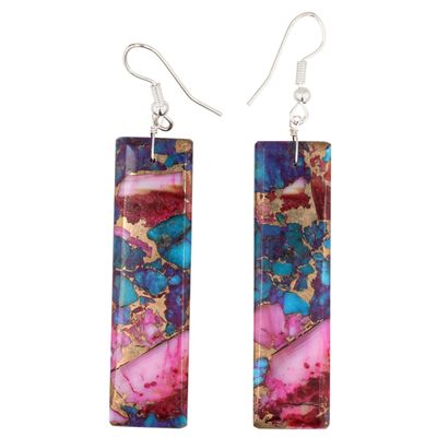 Jameson Pete Navajo Sterling Dahlia Slab Earrings