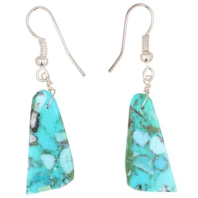 Jameson Pete Navajo Sterling Turquoise Slab Earrings