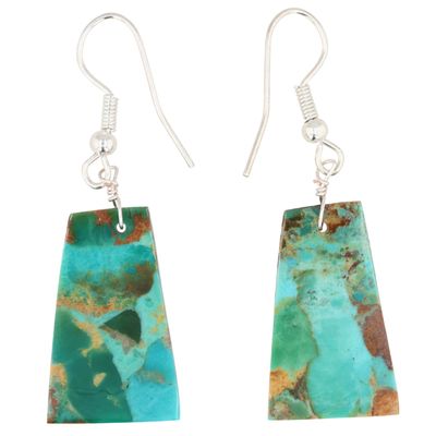 Jameson Pete Navajo Sterling Turquoise Slab Earrings