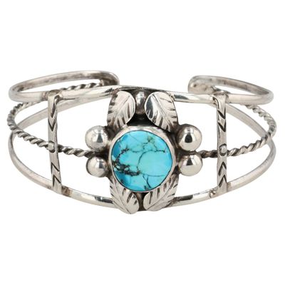 Mexico Sterling Turquoise Cuff Bracelet