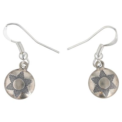 Southwest Sterling Stamped Disc Earrings