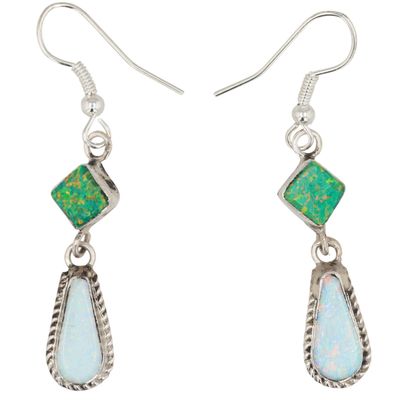 Victor Thompson Navajo Sterling Opal Earrings