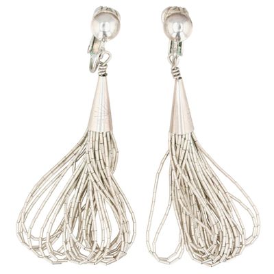 Southwest Sterling Liquid Silver Multi-Strand Earrings
