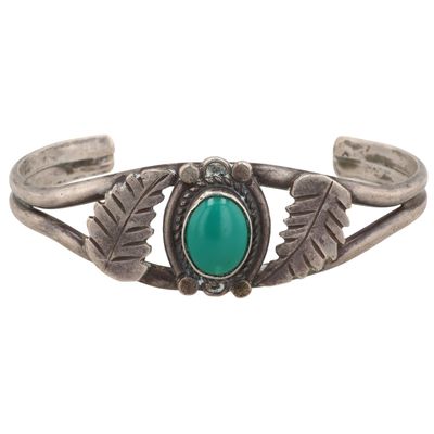 Vintage Navajo Sterling Turquoise Cuff Bracelet