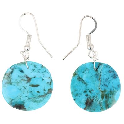 Jameson Pete Navajo Sterling Turquoise Slab Earrings