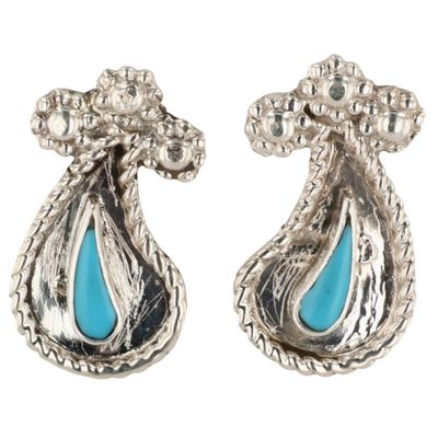 Janice Edaakie Zuni Sterling Turquoise Earrings