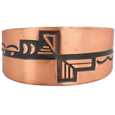 Wheeler Manufacturing Co. Copper Stamped Cuff Bracelet
