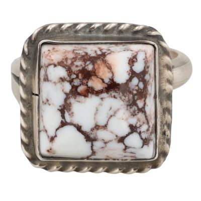 Donovan Nez Navajo Sterling Wild Horse Magnesite Adjustable Ring