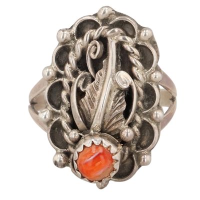 Navajo Sterling Spiny Oyster Ring Sz 5