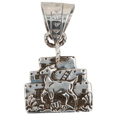 Robin Wood Navajo Sterling Deer Pendant