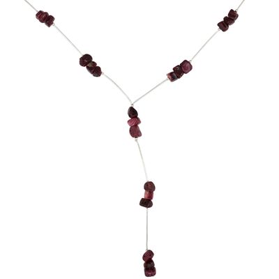 Southwest Sterling Purple Spiny Oyster Liquid Silver Lariat Necklace