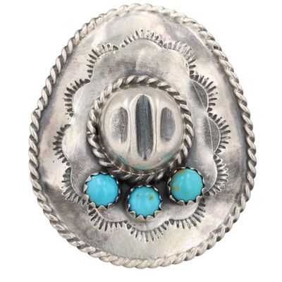 Bobby Platero Navajo Sterling Kingman Turquoise Ring Sz 6.25