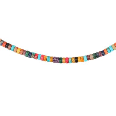 Southwest Sterling Multi-Stone Bead Necklace