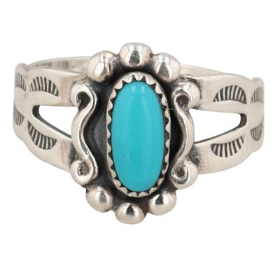 Bell Trading Post Sterling Turquoise Ring Sz 4