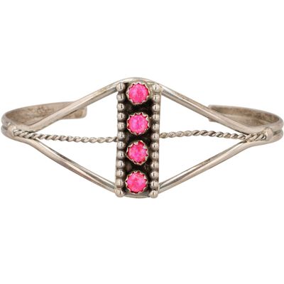 Navajo Sterling Opal Cuff Bracelet