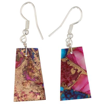 Jameson Pete Navajo Sterling Rose Dahlia Slab Earrings