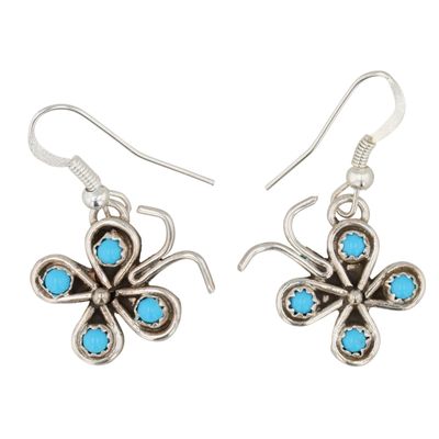 Felicia Charley Navajo Sterling Turquoise Butterfly Earrings