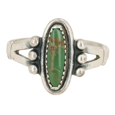 Bell Trading Post Sterling Turquoise Ring Sz 6.75