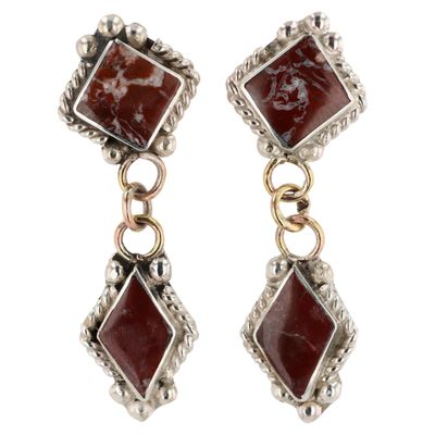 Raquel Booqua Zuni Sterling Wild Horse Magnesite Earrings
