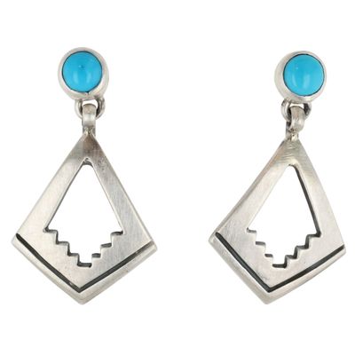 Jerold Francisco Navajo Sterling Turquoise Earrings