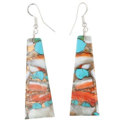 Jameson Pete Navajo Sterling Dahlia Slab Earrings